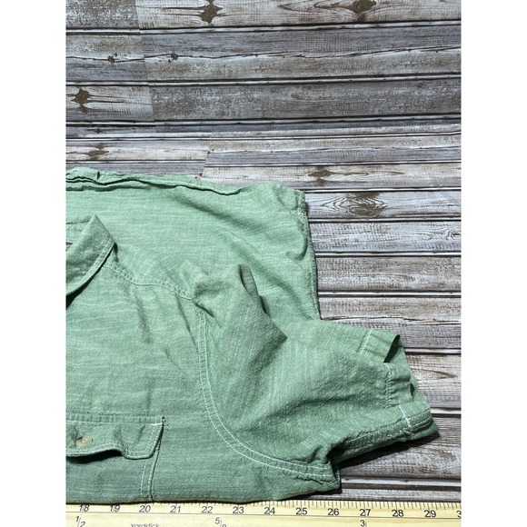 Woolrich Short Sleeve Button Down Double Pocket Green XXL 2XL - Picture 4 of 5